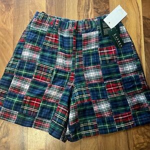 NWT Lauren Ralph Lauren Plaid Patchwork Shorts Size 10